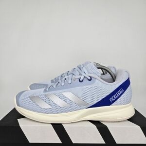 New adidas Pickleball Halo Blue Silver Metallic Women's Shoes Size 8.5